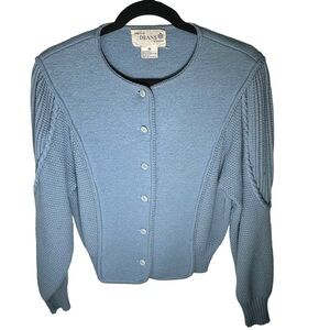 DEANS OF SCOTLAND Vintage Blue Cardigan Size Medium